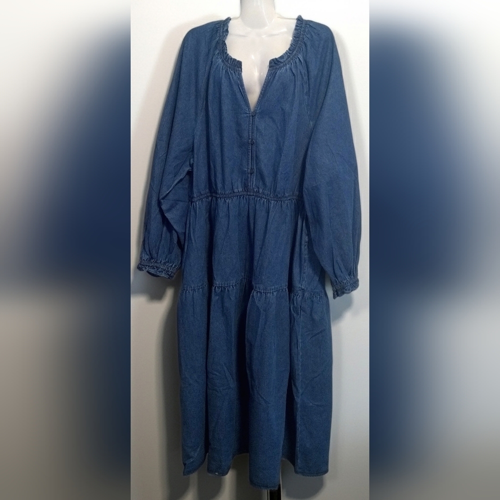 Gap Tiered Denim Midi Dress - Picture 10 of 10